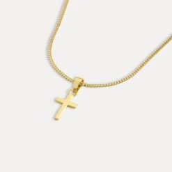 Mini Cross (Thin Chain) - 18K Gold