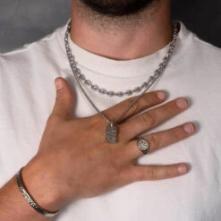 Hammered Pendant - Silver -Men Jewelry Store 108 75a1d813 8c40 4068 a249 1974225f43f0