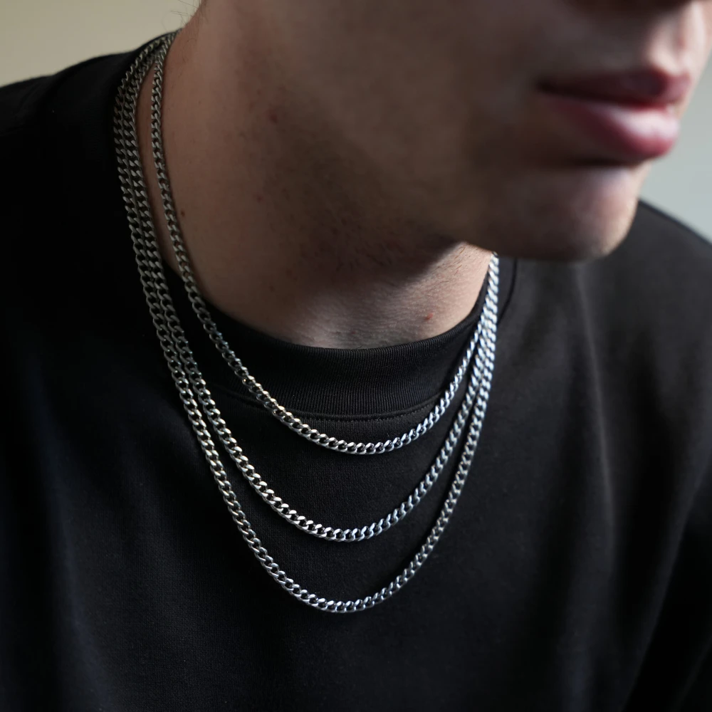 Silver Matte Cuban Chain (5MM) 5 Silver Matte Cuban Chain (5MM) - Image 3
