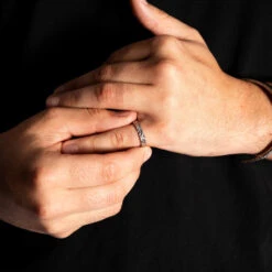 Hammered Band Ring - Silver -Men Jewelry Store 117 2415f956 971c 44b4 b7b1 d41967b7a8cc