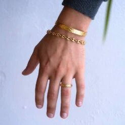 Hammered Mariner Bracelet - Gold -Men Jewelry Store 118 e109a987 ba7c 4678 a3fe d6640f5f39c2