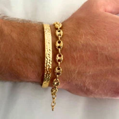 Hammered Mariner Bracelet - Gold -Men Jewelry Store 120 11606107 44ab 420e bdd1 99a6a58e2850