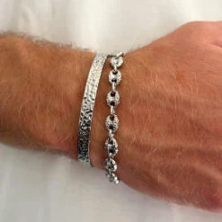 Hammered Mariner Bracelet - Silver -Men Jewelry Store 121 bf19bafa da54 45cb a148 b2d574f1b2c2 1