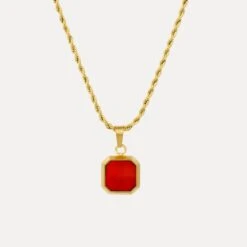 Red Enamel - Gold