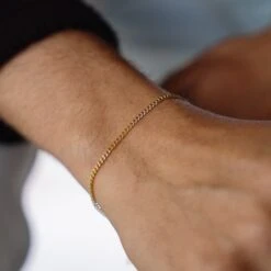 Gold Cuban Bracelet (2.5MM) -Men Jewelry Store 146 ee24d6f6 e2c2 4115 85dd 81216ff929a4