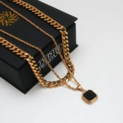 Onyx Set (Gold) -Men Jewelry Store 15 125f568e 7cd6 464a a16a edf4a58a580f