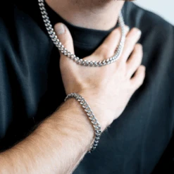 Silver Cuban Set (8MM) -Men Jewelry Store 1 4033d51f b62d 43b8 b3e8 29db5f6d4b5d