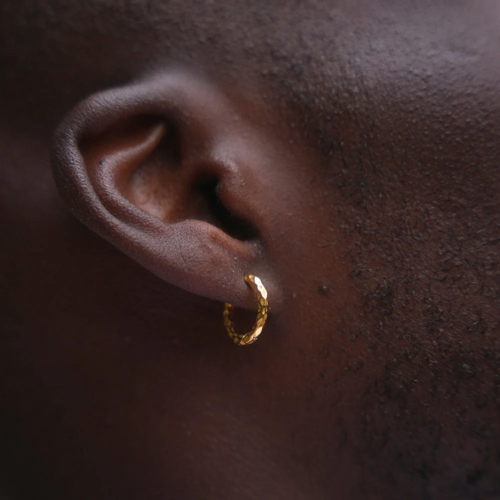 Hammered Hoop (Gold) 9 Hammered Hoop (Gold) - Image 7