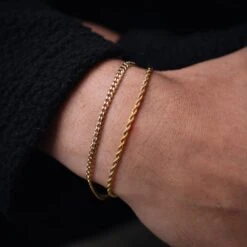 Gold Cuban + Rope Stack Bracelet -Men Jewelry Store 28 7151c3b0 14da 4e5d 8fdf f3492cb8d43a