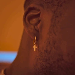 Micro Cross Drop (Gold) -Men Jewelry Store 2 c47504ca 75a9 4c4d abd6 2813b323b827