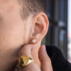 Round Diamond Stud (Gold) -Men Jewelry Store 3M4A0009 Edit