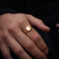 Matte Square Signet - Gold 10 Matte Square Signet - Gold -Men Jewelry Store 3 28287fd5 0e06 444d bcc1 f81760a1a4a1