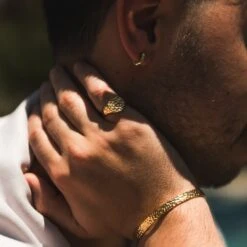 Thin Hammered Cuff - Gold -Men Jewelry Store 3 2 3e4cce9d f745 4bc5 88da cd0e049910ba