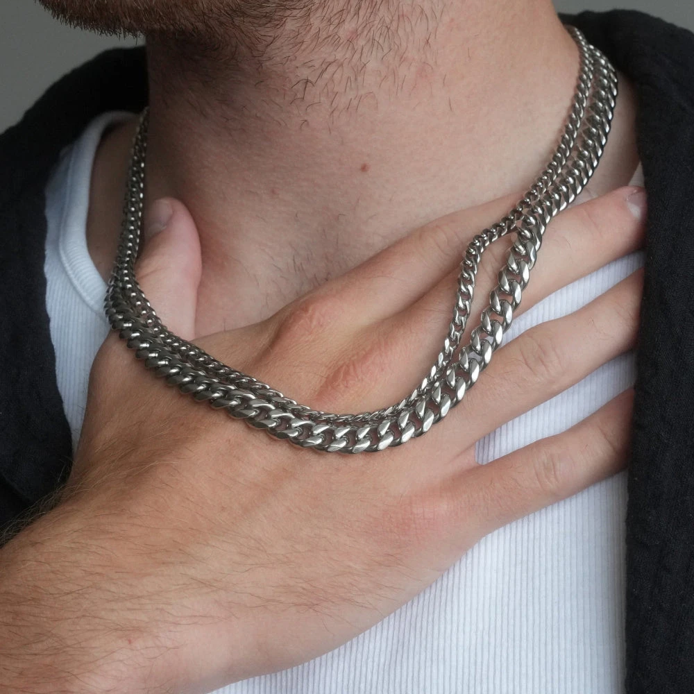 Silver Cuban Stack - 5MM / 8MM 6 Silver Cuban Stack - 5MM / 8MM - Image 4