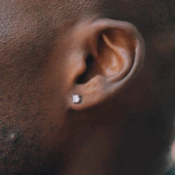 Micro Moissanite Stud (Silver) -Men Jewelry Store 3 ef66c65e 9c3a 4f29 b23a 69599b9ba261