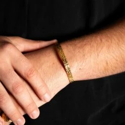 Thin Hammered Cuff - Gold -Men Jewelry Store 3 f600efe4 2049 4462 9553 c508b0165376