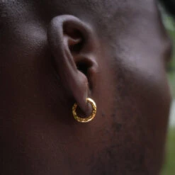 Hammered Hoop (Gold)