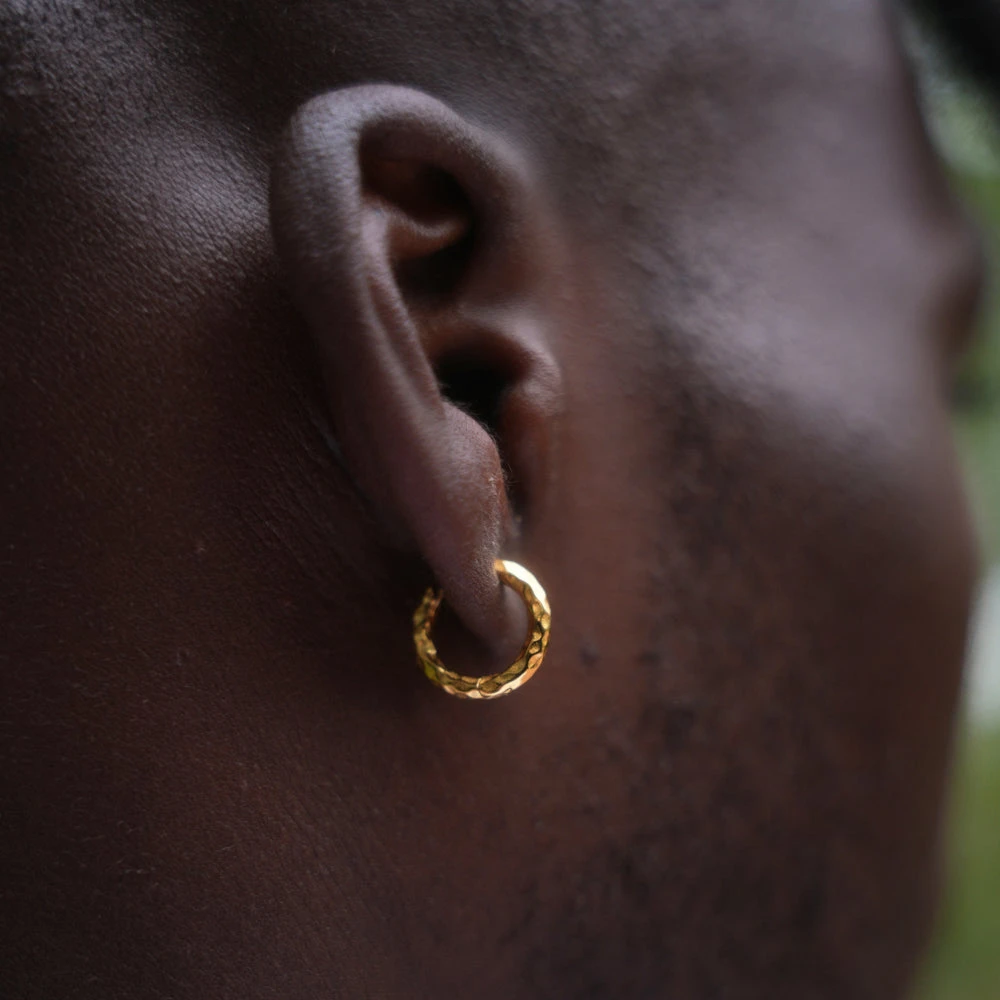 Hammered Hoop (Gold) 3 Hammered Hoop (Gold)