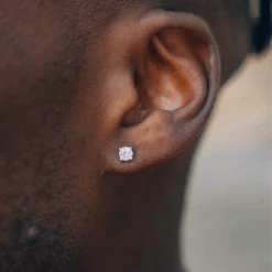 Micro Moissanite Stud (Silver)