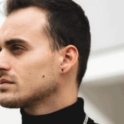 Micro Greek Key Stud (Silver) -Men Jewelry Store 5 5409f39c e402 4a51 b20b 7767227fdadb