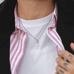 Mini Cross (Thin Chain) - 925 Silver -Men Jewelry Store 5 6fb2119c aef3 4249 868b 649452d6c098