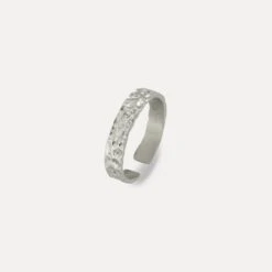 Hammered Band Ring - Silver