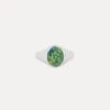 Green Opal Signet Ring - Silver -Men Jewelry Store 76 2