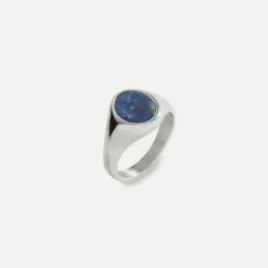 Blue Lapis Lazuli Signet Ring - Silver -Men Jewelry Store 78 d02daca4 6f7c 4f2b a665 98e44017830a