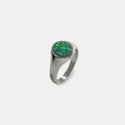 Green Opal Signet Ring - Silver -Men Jewelry Store 79 b712707e 174a 4f86 a3fa 9bbaffeaa63e