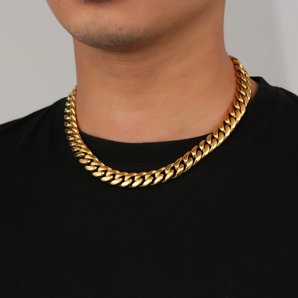 Gold Chunky Cuban Chain (12MM) 4 Gold Chunky Cuban Chain (12MM) - Image 2