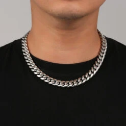 Silver Chunky Cuban Chain (12MM) -Men Jewelry Store 7R1A5991