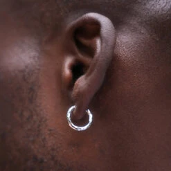 Hammered Hoop (Silver)