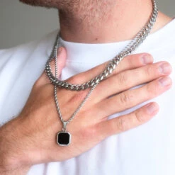 Onyx Set (Silver) -Men Jewelry Store 8 e123080b 250a 40e9 8d42 7e6a18208cda