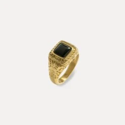 Ignis Black Ring - Gold