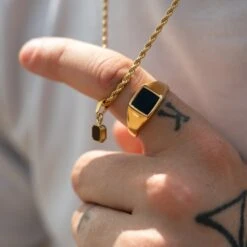 Mini Onyx - Gold -Men Jewelry Store AR504913