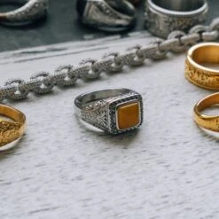 Ignis Orange Ring - Silver -Men Jewelry Store AR509227