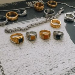 Ignis Black Ring - Gold -Men Jewelry Store AR509241