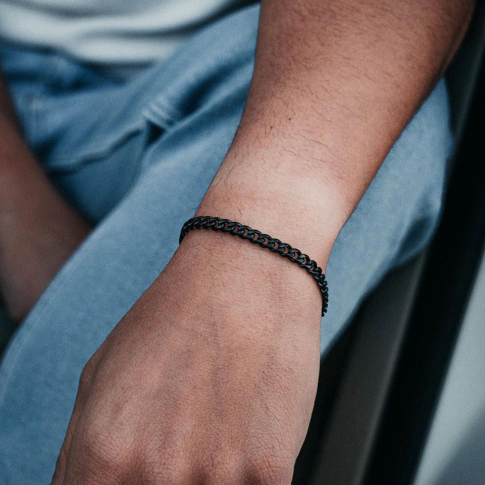 Black Cuban Bracelet (5MM) 4 Black Cuban Bracelet (5MM) - Image 2