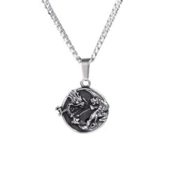 Dragon Tiger - Silver -Men Jewelry Store DRAGONTIGERPENDANTSILVER