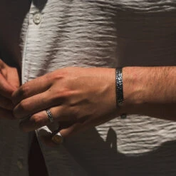 Hammered Cuff - Silver -Men Jewelry Store DSC04261