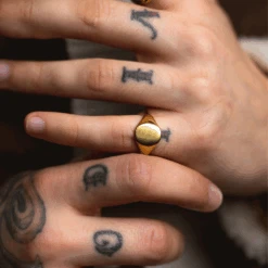 Smooth Signet Ring - Gold -Men Jewelry Store GOLD SMOOTH SIGNET