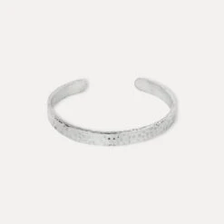 Thin Hammered Cuff - Silver