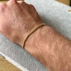 23K Gold Miami Cuban Bracelet (3.5MM) -Men Jewelry Store IMG 6839