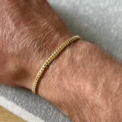 23K Gold Miami Cuban Bracelet (4MM) -Men Jewelry Store IMG 6843 2