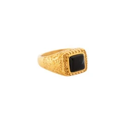 Ignis Black Ring - Gold -Men Jewelry Store IgnisGoldBlackSide