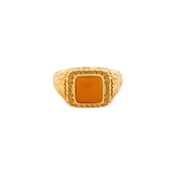 Ignis Orange Ring - Gold -Men Jewelry Store IgnisGoldOrange