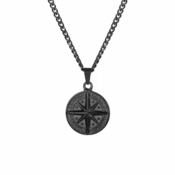 Compass - Black -Men Jewelry Store PendantWhiteBackground 3