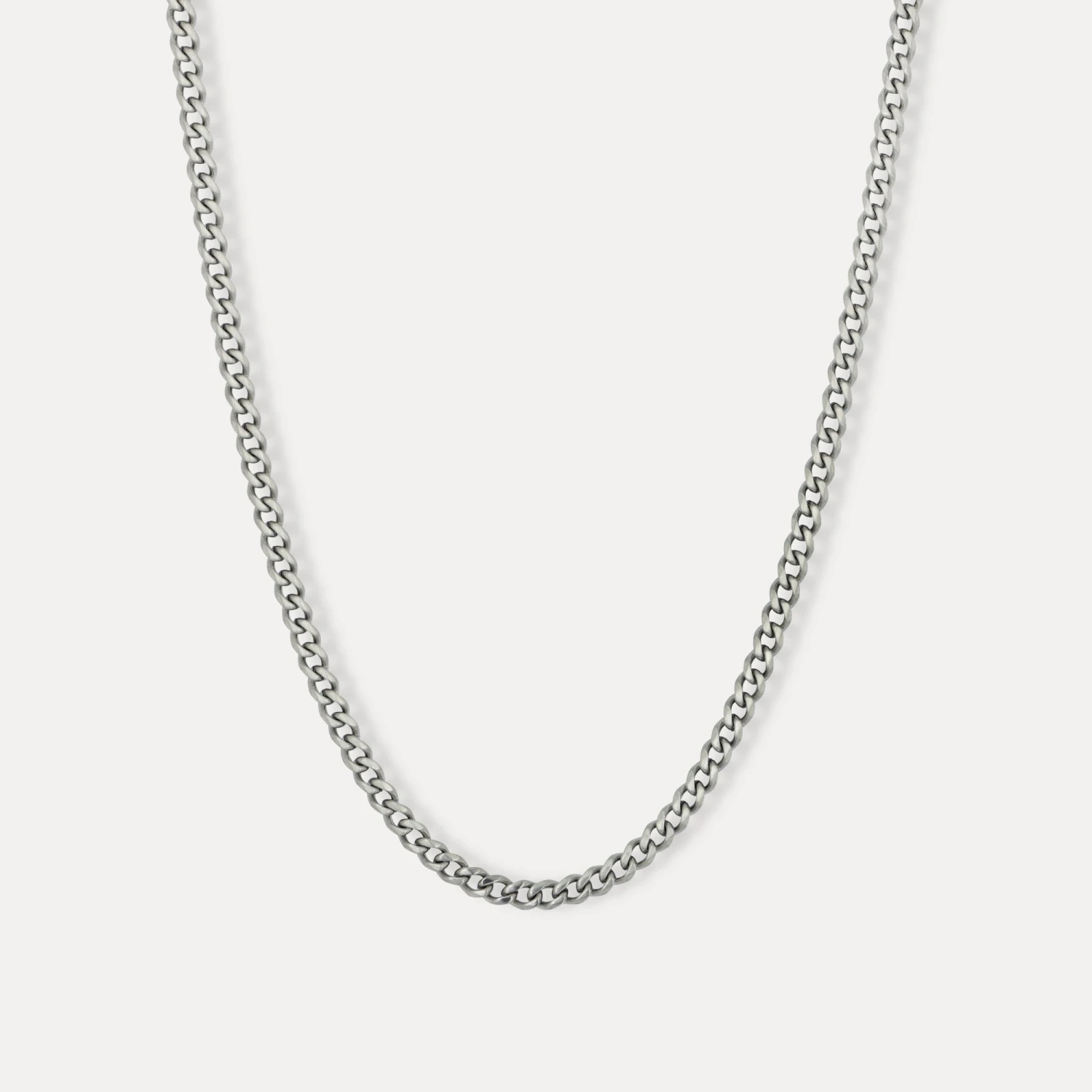 Silver Matte Cuban Chain (3MM) 3 Silver Matte Cuban Chain (3MM)