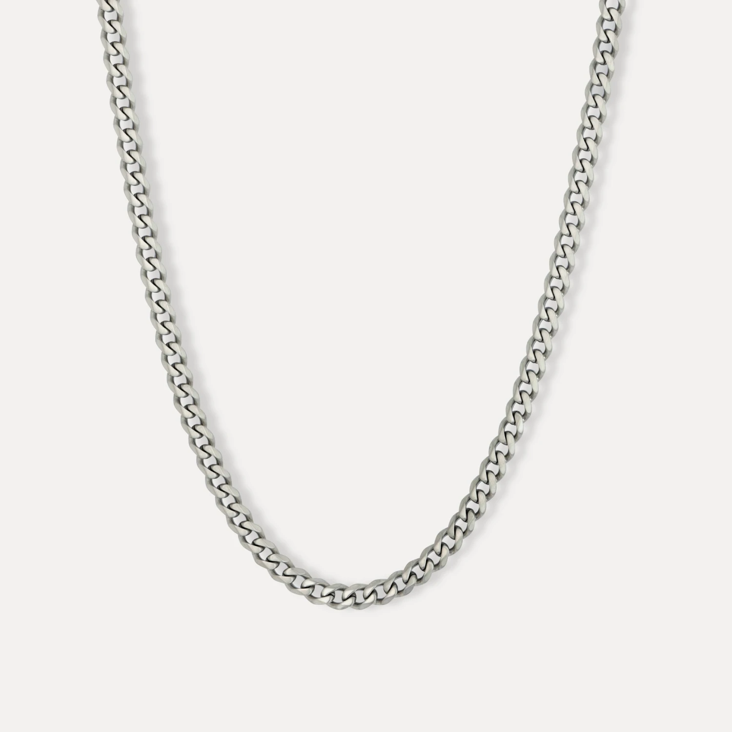 Silver Matte Cuban Chain (5MM) 3 Silver Matte Cuban Chain (5MM)
