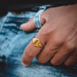 Smooth Signet Ring - Gold -Men Jewelry Store SMOOTHSIGNET